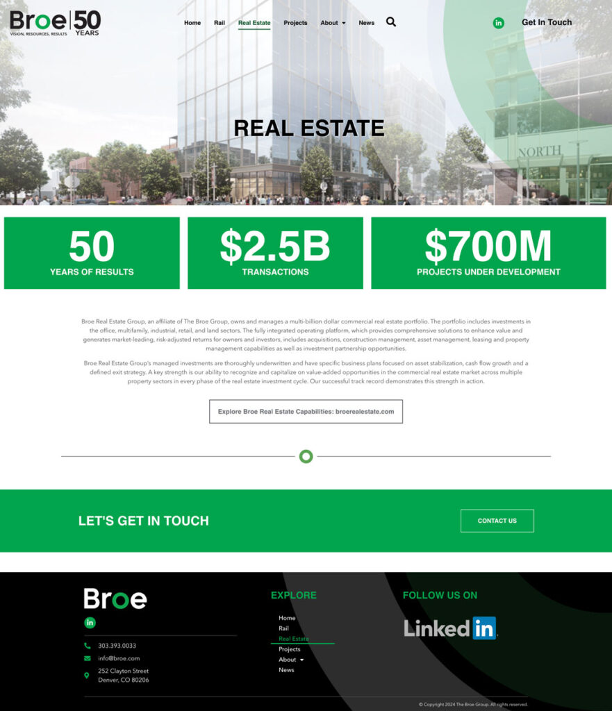 The Broe Group Real Estate page